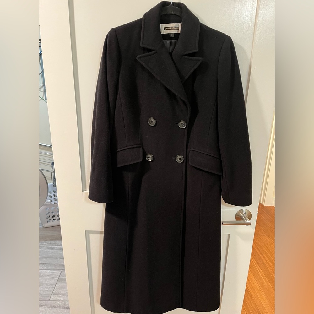 KRISTEN BLAKE FULL LENGTH BLACK COAT